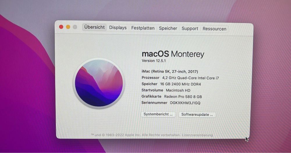 Imac Retina 5k 27inch 2TB 2017