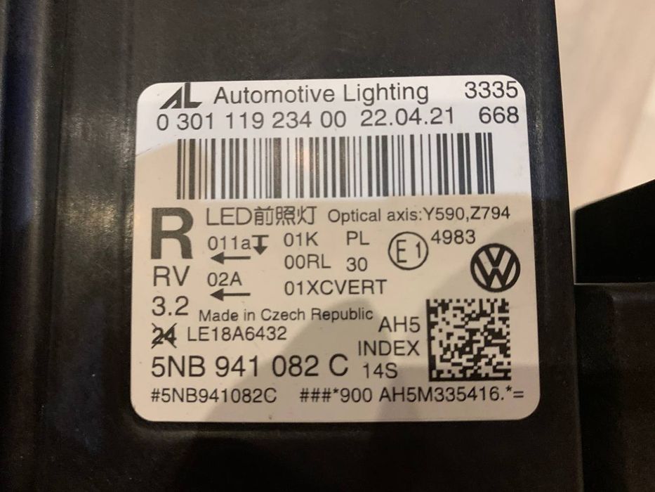 Фара Фольксваген Тігуан