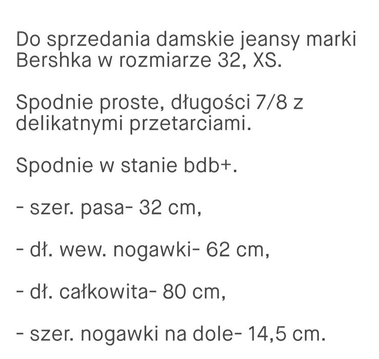 Spodnie jeansy Bershka 32