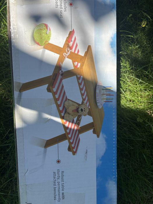 Dziecięcy stół piknikowy - NOWY, drewniany