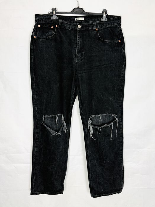 Szare jeansy z przetarciami 4XL 48