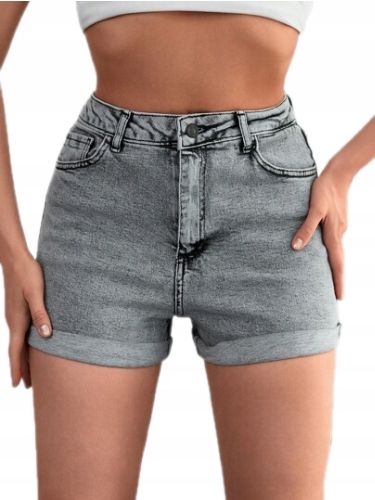 Shein szare spodenki jeansowe damskie w30 łsk