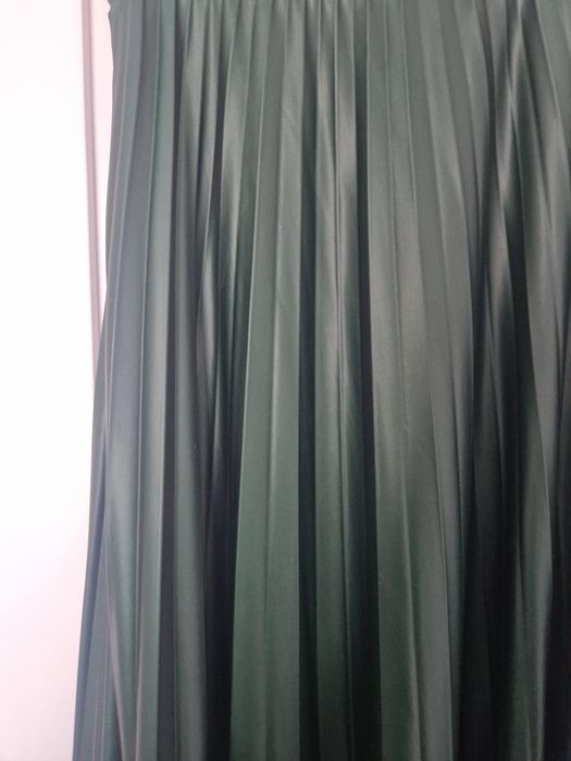 Spódnica midi maxi S Zara zielona plisowana długa