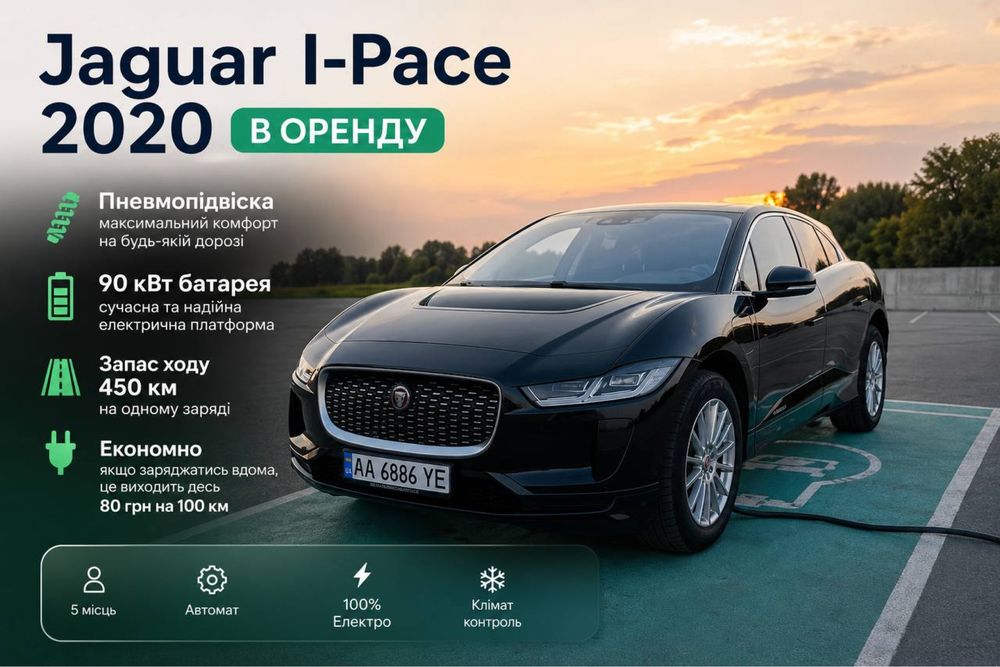 Jaguar I-Pace 2020 — Оренда преміум електромобіля