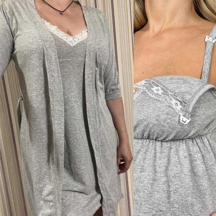 Халат та сорочка в пологовий для вагітних та годуючих 44-58