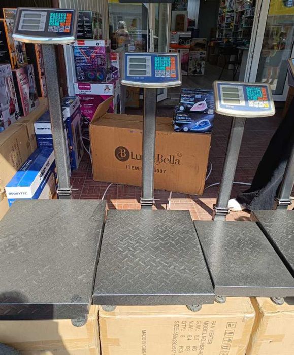 електронні ваги 150 300 600 кг товарні підлогові торгові платформні