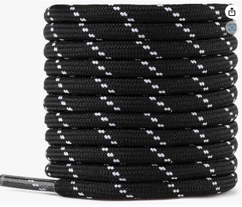 Knixmax 2 pary okrągłych sznurowadeł do butów o szer. 5 mm. dł. 150cm.