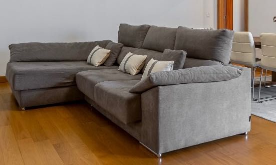 Sofá Banak chaise longue cinzento com armazenamento
