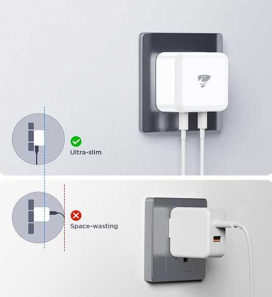 Ładowarka USB-C, szybka wtyczka USB-C, 40 W, 4-portowa