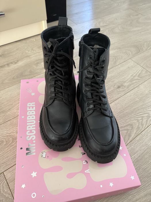 Шкіряні зимові чоботи черевики сапожки zara