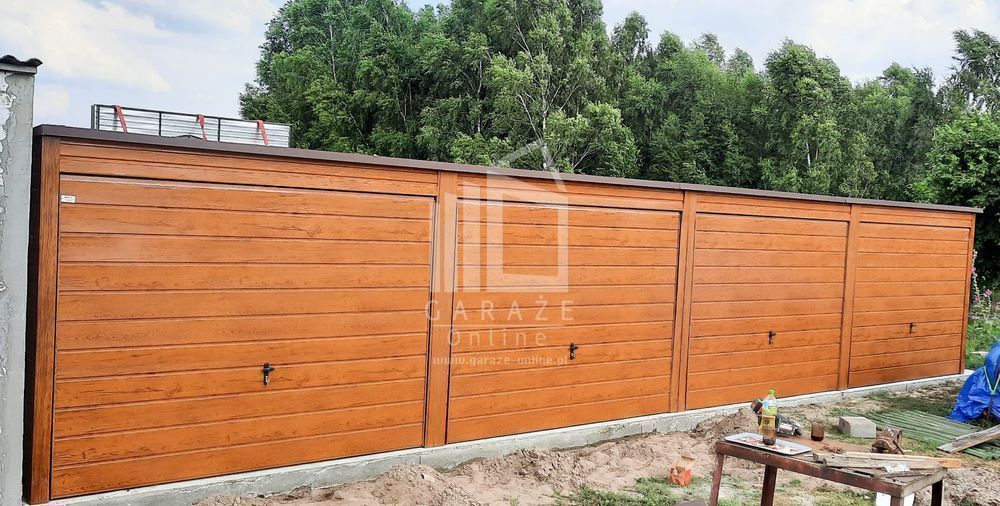 GARAŻ BLASZANY 12x6 poziom spad tył 4x Brama wolnostojący ID172