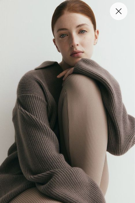 Бесшовные леггинсы в рубчик для беременных h&m mama р.s