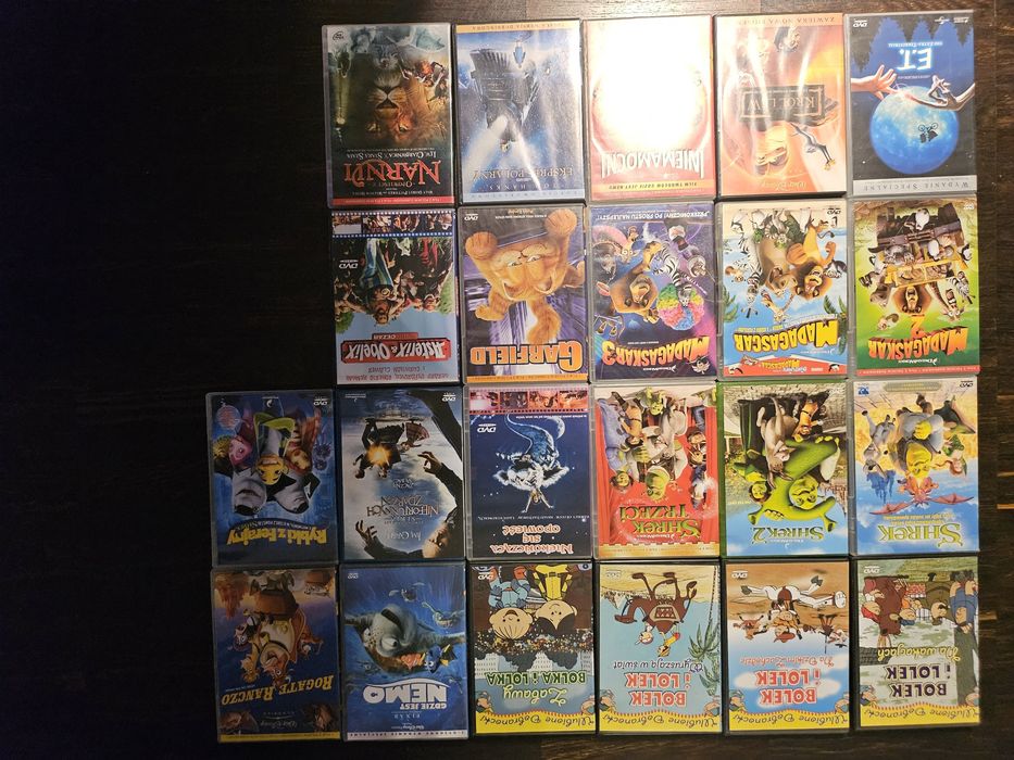 22 DVD bajki i filmy dla dzieci. Shrek, Madagaskar, Król Lew, ET i inn