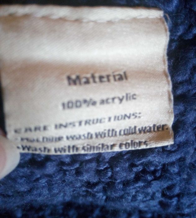 Синій плед 150*115см об'ємний акрил