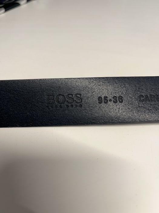 Hugo Boss męski pasek skórzany rozmiar 95 cm czarny Nowy!!!