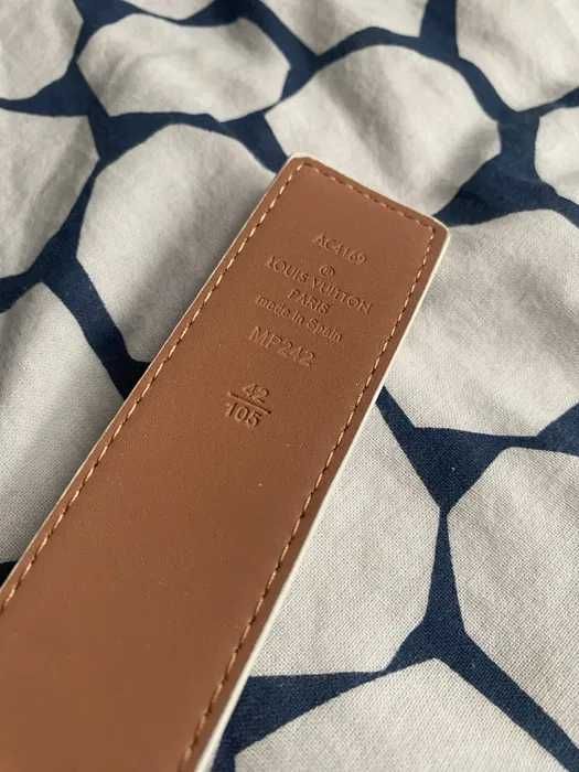 Pasek Louis Vuitton 105 cm – , biały, jak nowy, okazja