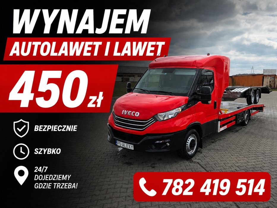 Wypożyczalnia Wynajem Autolaweta Auto Laweta Holowanie
