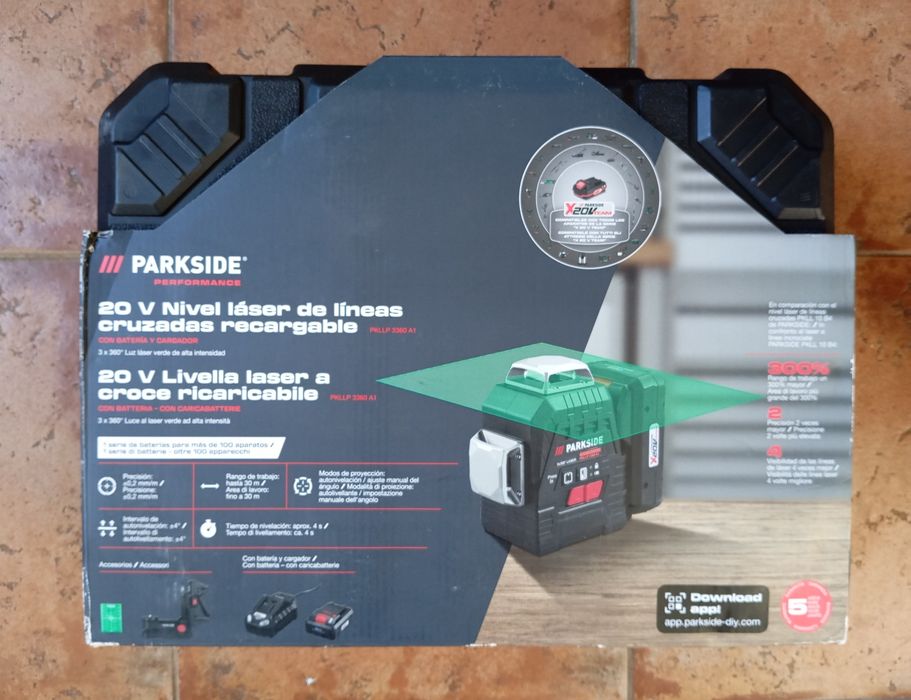 Laser linhas cruzadas 3*360 - 12 linhas Parkside Performance 20V novo