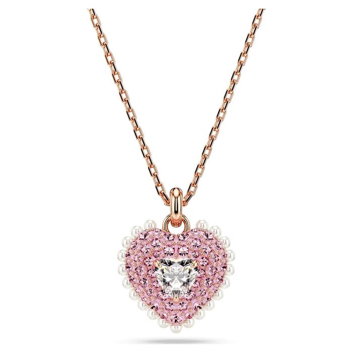 Кулон двосторонній серце Swarovski