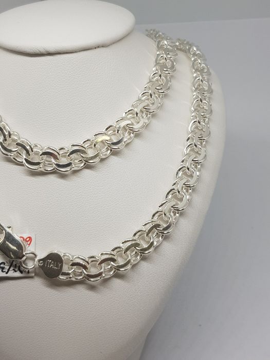 Srebrny łańcuszek splot garibaldi srebro 925 długość 60cm