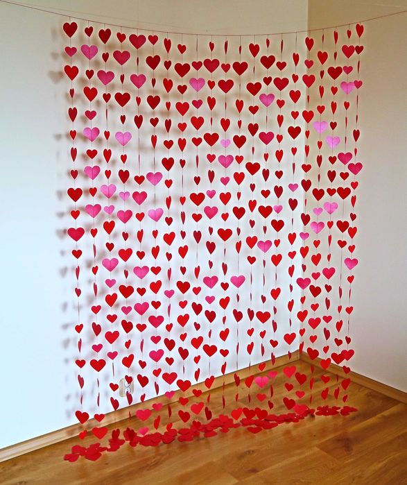 Tło fotograficzne, ścianka do zdjęć walentynki serca 150x200 cm