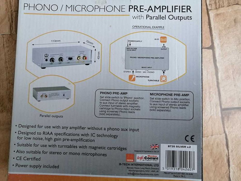 Przedwzmacniacz do gramofonu BT -26