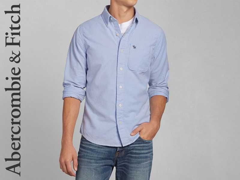 Abercrombie & Fitch New York Koszula Męska - Muscle Fit L XL Niebieska