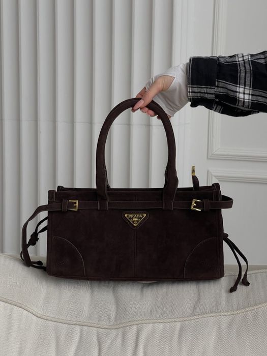 Prada Medium Suede Tote Bag