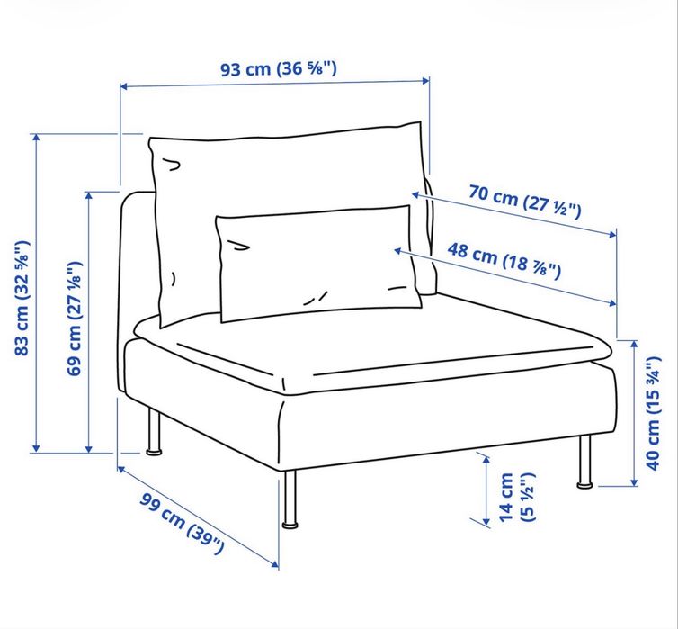 Sofa IKEA SÖDERHAMN – Wygodna sofa 2-osobowa + fotel  z dodatkowymi pokrowcami – Ciemnoszary