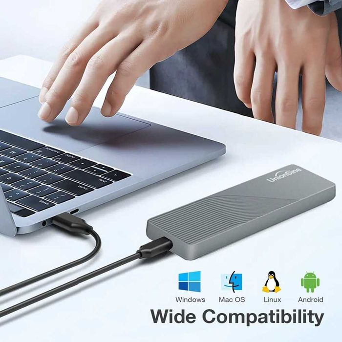 Obudowa na dyski SSD m.2 NVMe PCIe, SATA NGFF. USB 3.1 gen. 2. Nowa.