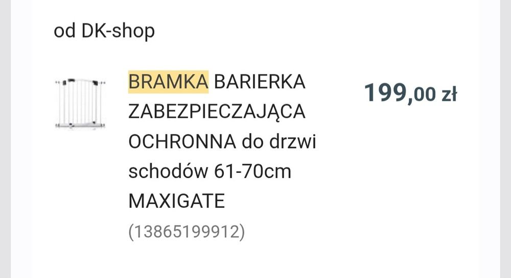 Bramka zabezpieczajaca 61-70cm