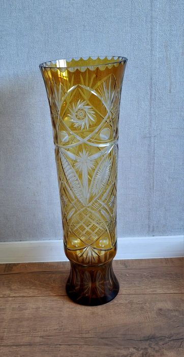 Wazon Hortensja 50 cm szkło PRL kwiaty