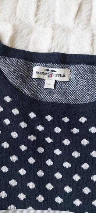 Klasyczny Granatowy Sweter Hampton Republic | Kropki | M