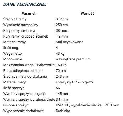Trampolina ogrodowa