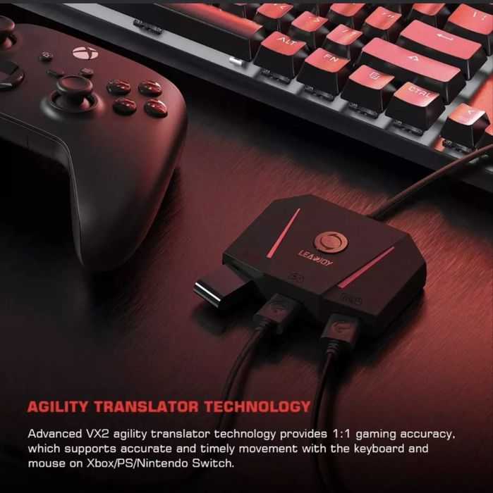 Адаптер-конвертер HUB LEADJOY VX2 AimBox для ігрової клавіатури та миші сумісний PS4/N-Switch/Xbox One, series X/S