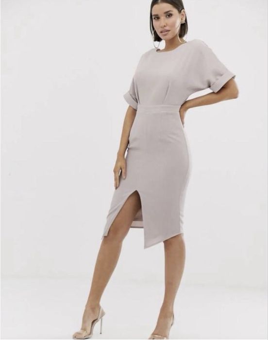 Стильное платье цвета пильной розы asos wiggle midi dress, L
