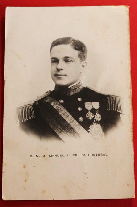 Rei D Manuel II postal ilustrado