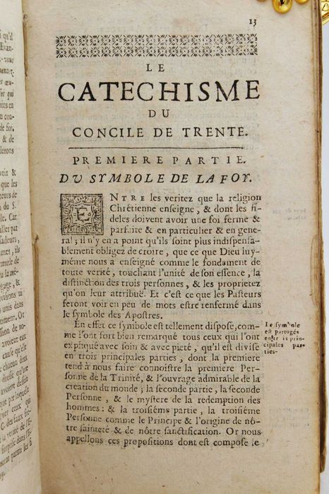 RARÍSSIMO "Catecismo do Concílio de Trento" (em francês). 1686.