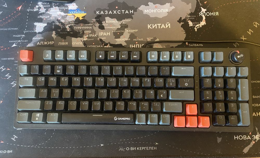 GAMEPRO MK 120 R. Геймерська, ігрова клавіатура, червоний свіч, меха