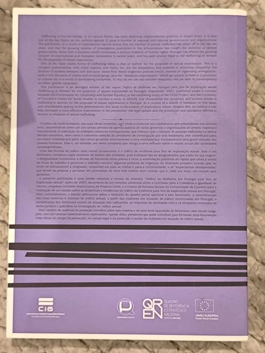 "Tráfico de mulheres em Portugal para fins de exploração sexual"