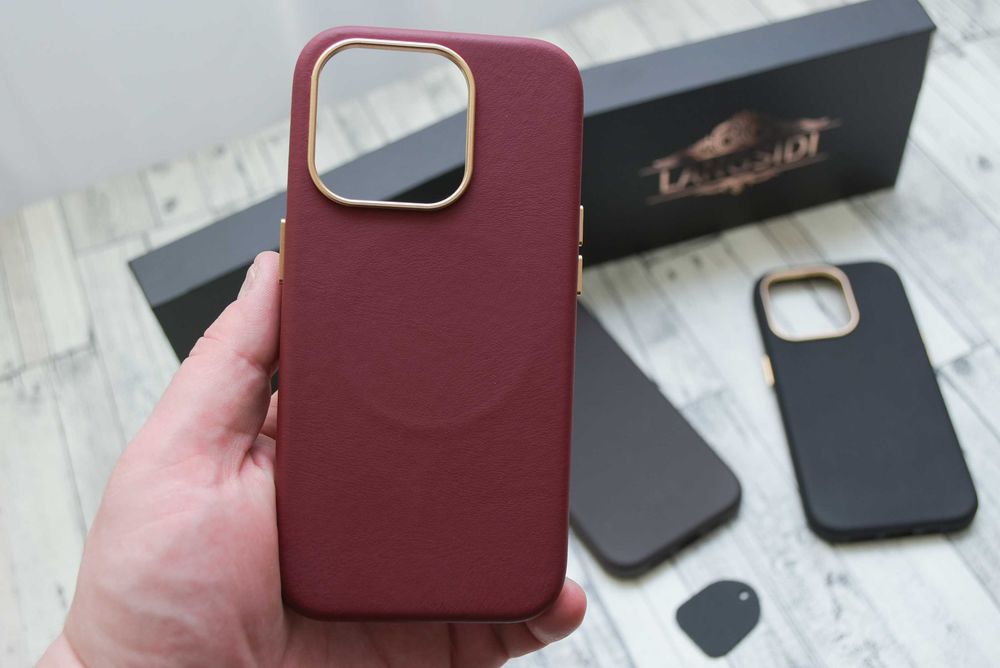 Кожаный премиум чехол iphone 15 pro max натуральная кожа Nappa magsafe