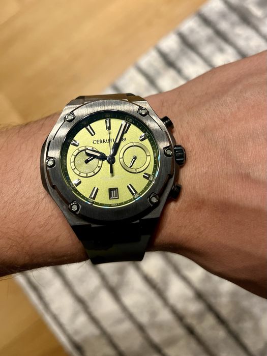 Cerruti 1881  Men Silicone Band Watch, 40mm Camo Green