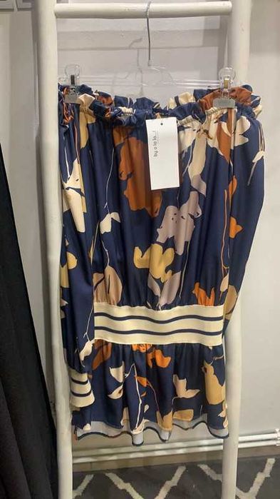 By o La La tunika bluzka hiszpanka z szerokim pasem w talii S