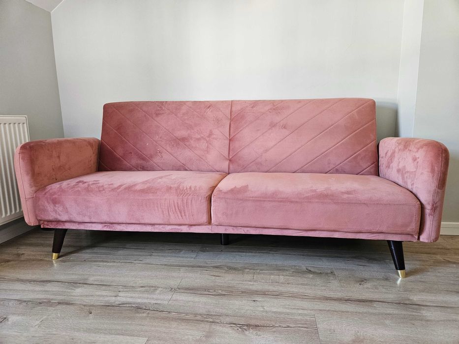 Sofa rozkładana pudrowy róż temmelig lectus