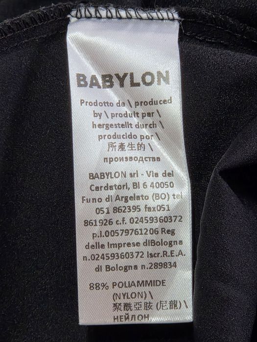 Czarne dopasowane gładkie spodnie lampas  Babylon