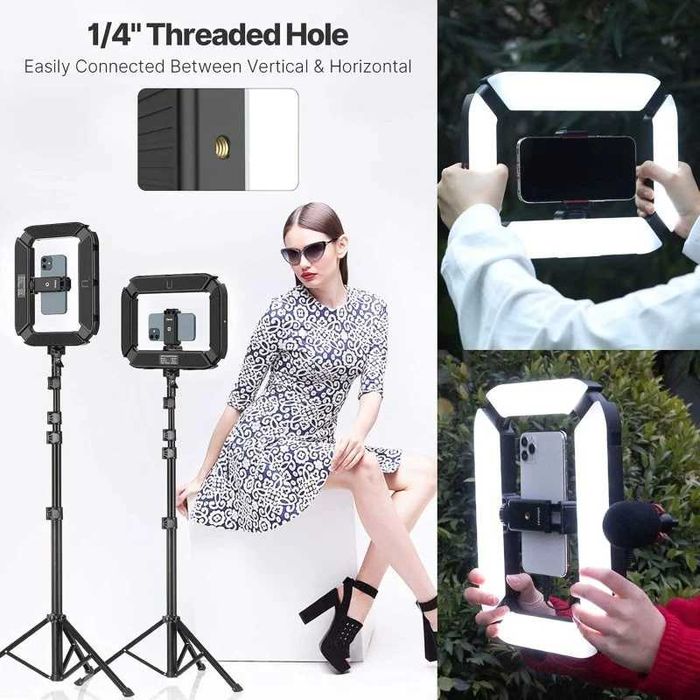Ulanzi U200 Suporte de Luz Gravação Móvel/DSLR c/ Bateria Recarregável