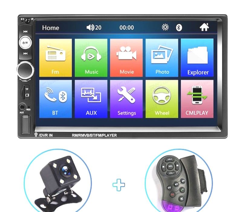 AUTO RADIO 2DIN 7 TÁCTIL BLUETOOTH USB SD + CAMARA DE MARCHA ATRÁS