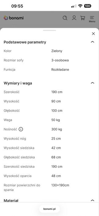 Zielony futon/rozkładana kanapa Karup Folk