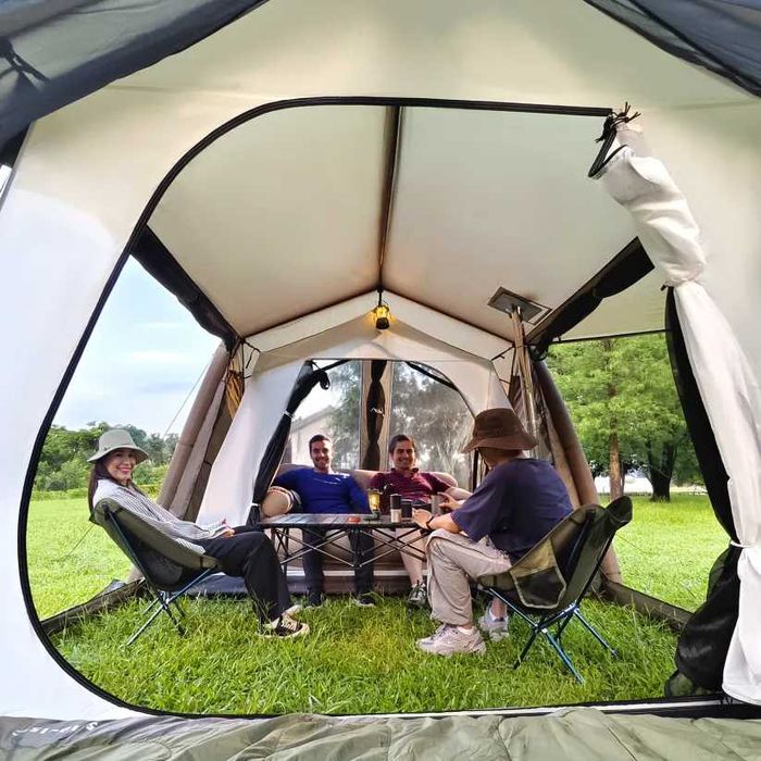 Tenda campismo insuflável 8 pessoas, 6.30m - montagem 2/3 minutos