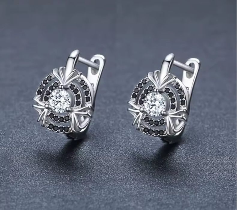 Сережки з фіанітами S925, серьги серебряные с фианитами